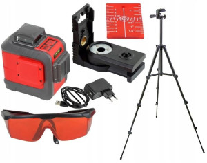 LASER krzyżowy PROLINE 2wiązki skos 3D 360 +statyw