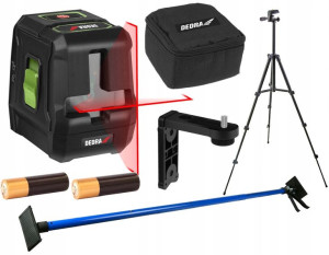 Laser Krzyżowy Dedra 20m Tyczka Statyw Uchwyt Etui