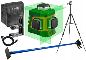 NEO 75-108 LASER Krzyżowy 360° 20m +Statyw +Tyczka