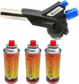 Palnik Gazowy Do Lutowania Lutlampa Piezo + 3x Gaz