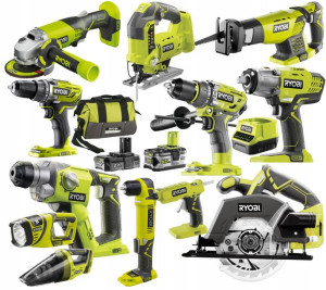 Ryobi Zestaw 12 Narzędzi 18v Combo +5ah +2ah Torba
