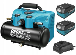 Kompresor Akumulatorowy 6l Dedra + 2x18v 4ah 7077v