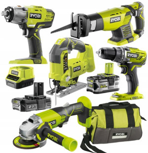 Ryobi Zestaw Combo 5 Narzędzi Wkręarka + 2ah +5ah