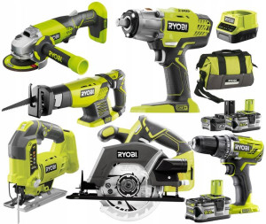 Ryobi Zestaw Narzędzi Combo Wkrętarka Klucz 2x5 2a