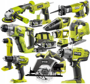 Ryobi Zestaw 11 Narzędzi 18v Combo 2x5ah 2ah Torba