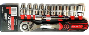 ZESTAW 12 cz. KLUCZY NASADOWYC z grzechotką 1/2''