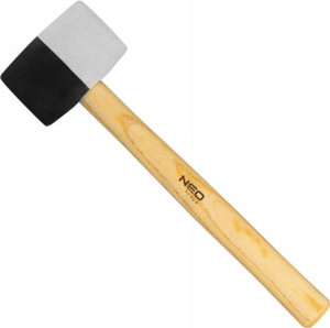 Neo 25-068 Młotek Gumowy 63mm 680g Czarno Biały