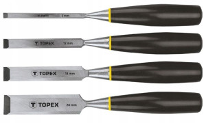 Dłuta 6-24mm Zestaw 4 Szt Topex 09a310 Stal Drewno