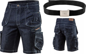 NEO KRÓTKIE SPODENKI robocze JEANS 3XL/58 + Pasek