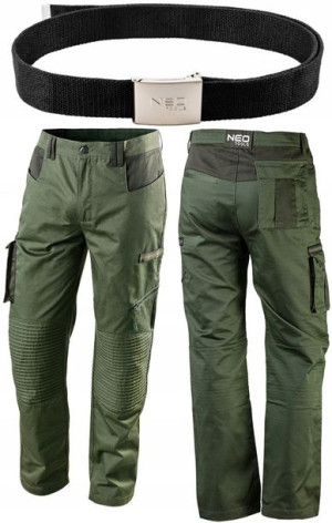 NEO spodnie robocze CAMO Olive XS/46 81-222 +PASEK