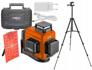 Neo 75-104 Laser Krzyżowy 3d 360° 15m + Statyw