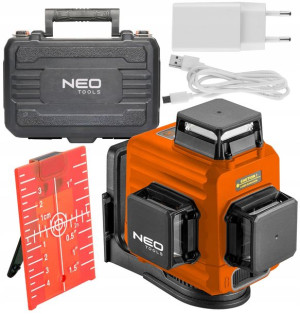 Neo 75-104 Laser Krzyżowy 3d 360° 15m + Walizka
