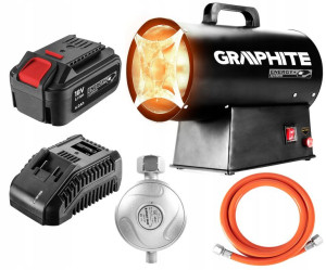 Graphite Nagrzewnica Gazowa Akumulatorowa 15kw 4ah