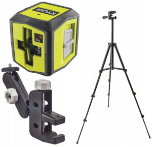 Laser Krzyżowy Ryobi Poziomica 10m Uchwyt + Statyw