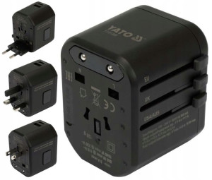 Adapter Sieciowy Z Ładowarką Usb Usb-c Usa Uk Eu