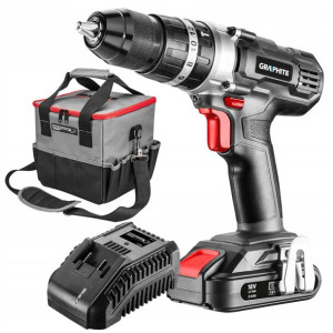 Wiertarko-wkrętarka 18v 2ah Li-ion Graphite +torba