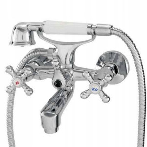 Bateria Wannowa Diamond Retro Przysznicowa Chrom