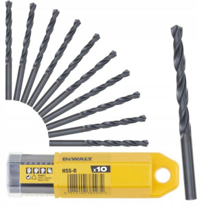Dewalt 10szt Wiertła Hss-r Do Metalu Wg Din 338