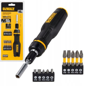Dewalt Zestaw Max Fit Wkrętak Teleskopowy+10 Bitów