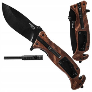 Neo Nóż Survivalowy Składany 6w1 + Krzesiwo 22cm