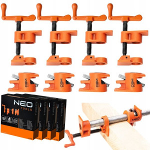 Neo 4-szt Ścisk Stolarski Rurowy Bezkońcowy 3/4''