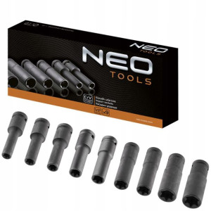 Neo Nasadki Udarowe 1/2'' E10-e24 Zestaw 9szt Crmo