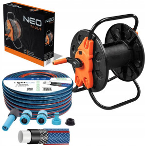 Neo Wózek Bęben + Wąż Ogrodowy 50m 1/2'' Zraszacz
