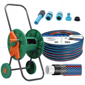 Neo Wózek Bęben + Wąż Ogrodowy 50m 1/2'' Zraszacz