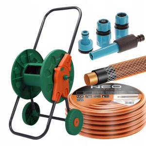 Neo Wózek Bęben + Wąż Ogrodowy 20m 3/4'' Zraszacz