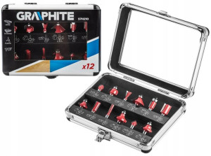 GRAPHITE FREZY DO DREWNA ZESTAW 12 szt uchwyt 8mm