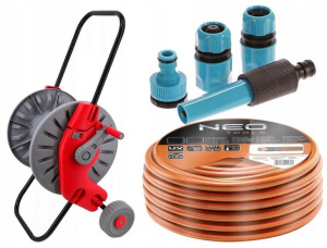 Neo Wózek Bęben + Wąż Ogrodowy 20m 3/4'' Zraszacz