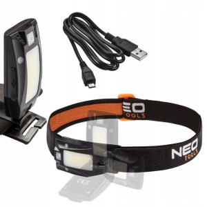 Neo Latarka Czołowa Aku Usb 180lm Cob Led +czujnik