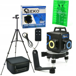 Laser Samopoziomujący 3d 360 12x Zielony +statyw