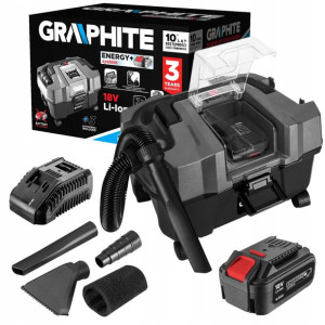 Graphite Odkurzacz Warsztatowy Energy+ 18v 10l 4ah