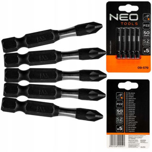 Bity Udarowe S2 50mm Pz2 1/4” 5szt Neo 09-579
