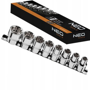 NEO TOOLS 08-651 NASADKI Spline 1/2'' zestaw 8 szt