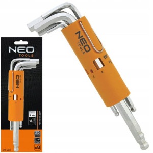 NEO KLUCZE IMBUS DŁUGIE KULISTE 2.5-10mm zestaw 8e