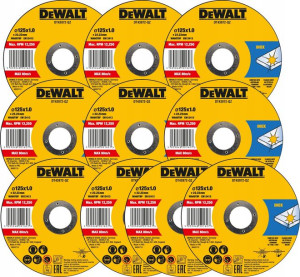 DEWALT DT43972 Tarcze metalu 10szt 125x1mm INOX
