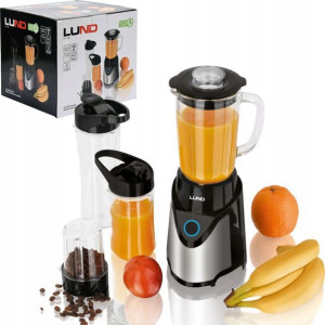 Blender Kielichowy Szklany 2 Butelki + Mikser 4w1