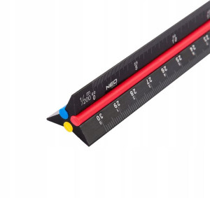 Neo Linijka Trójkątna Skalówka 30cm Skala Alumin.