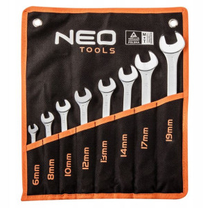 NEO KLUCZE PŁĄSKO-OCZKOWE 6-19mm zestaw ETUI 8szt
