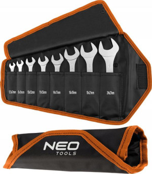 NEO KLUCZE PŁASKIE DWUSTRONNE cienkie 8szt ETUI