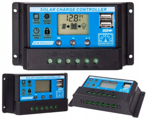 Solarny Regulator Ładowania Pwm Lcd Usb 12/24v 20a