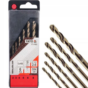 ZESTAW WIERTEŁ kobaltowych do metalu 2-8mm YATO