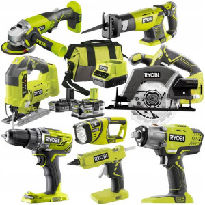 Ryobi Zestaw Combo 8 Narzędzi 18v Klucz +5ah +2ah