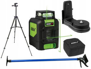 Neo Laser Krzyżowy Zielony 360° +statyw +tyczka
