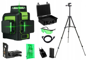 Laser Krzyżowy Dedra Skos 3d 360 Zielony + Statyw