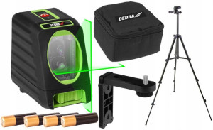 DEDRA LASER krzyżowy Poziomica 30m ZIELONY+STATYW