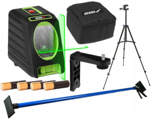 Dedra Laser Krzyżowy 30m Tyczka Statyw Uchwyt+etui