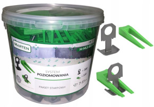 SYSTEM poziomowania PŁYTEK 100+300 KLINY+KLIPSY AW